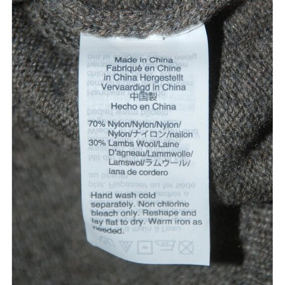 Men’s J. CREW Gray Pullover Sweater L Shawl Cowl Neck 1/4 Button Lambs Wool - Picture 9 of 10